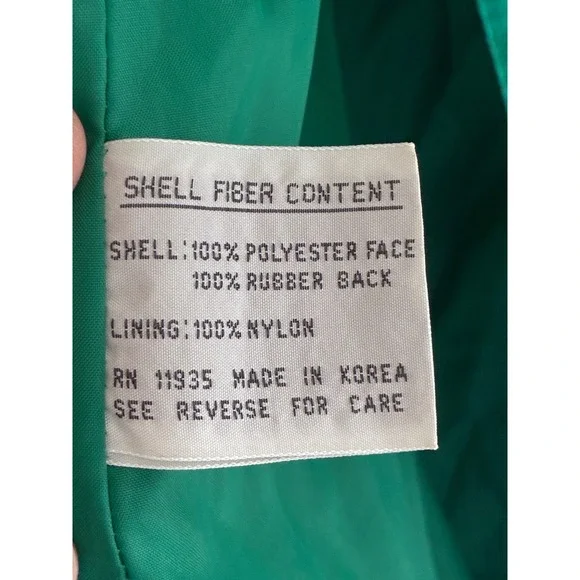 Windsor Bay Vintage Emerald Green Raincoat Long Trench Coat Womens Size 10 - Picture 3 of 16